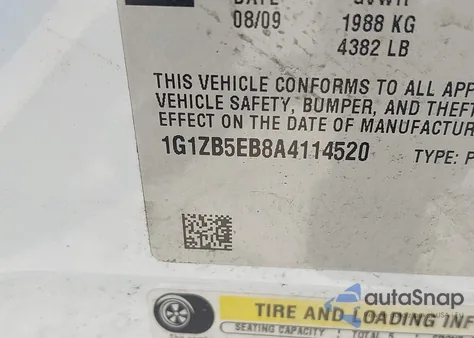 2010 Chevrolet Malibu Ls from USA, damaged, VIN 1G1ZB5EB8A4114520